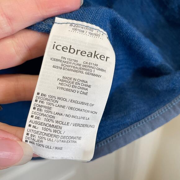 Icebreaker Mens Merino Wool Zip Jacket Base Layer Blue Spacedye Gorpcore L - Picture 4 of 6